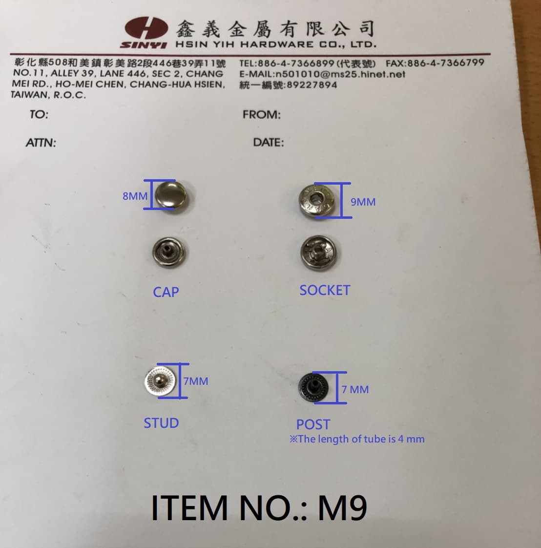 M9 Press Snap Button