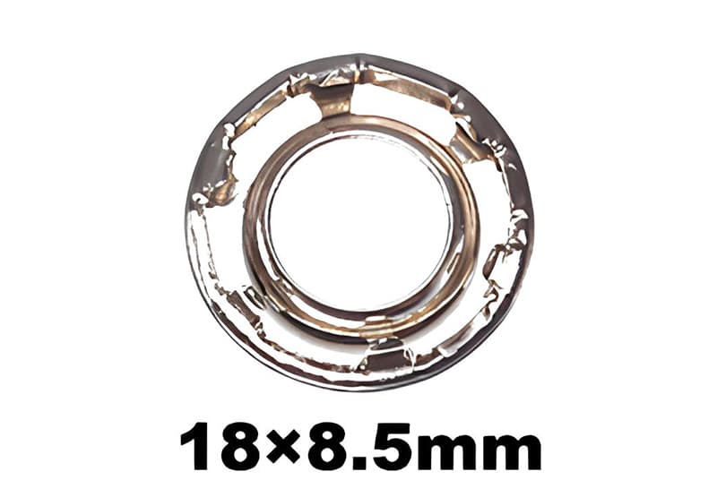 18x8.5 mm Washer With Teeth For Eyelet Rolled Edge Shape